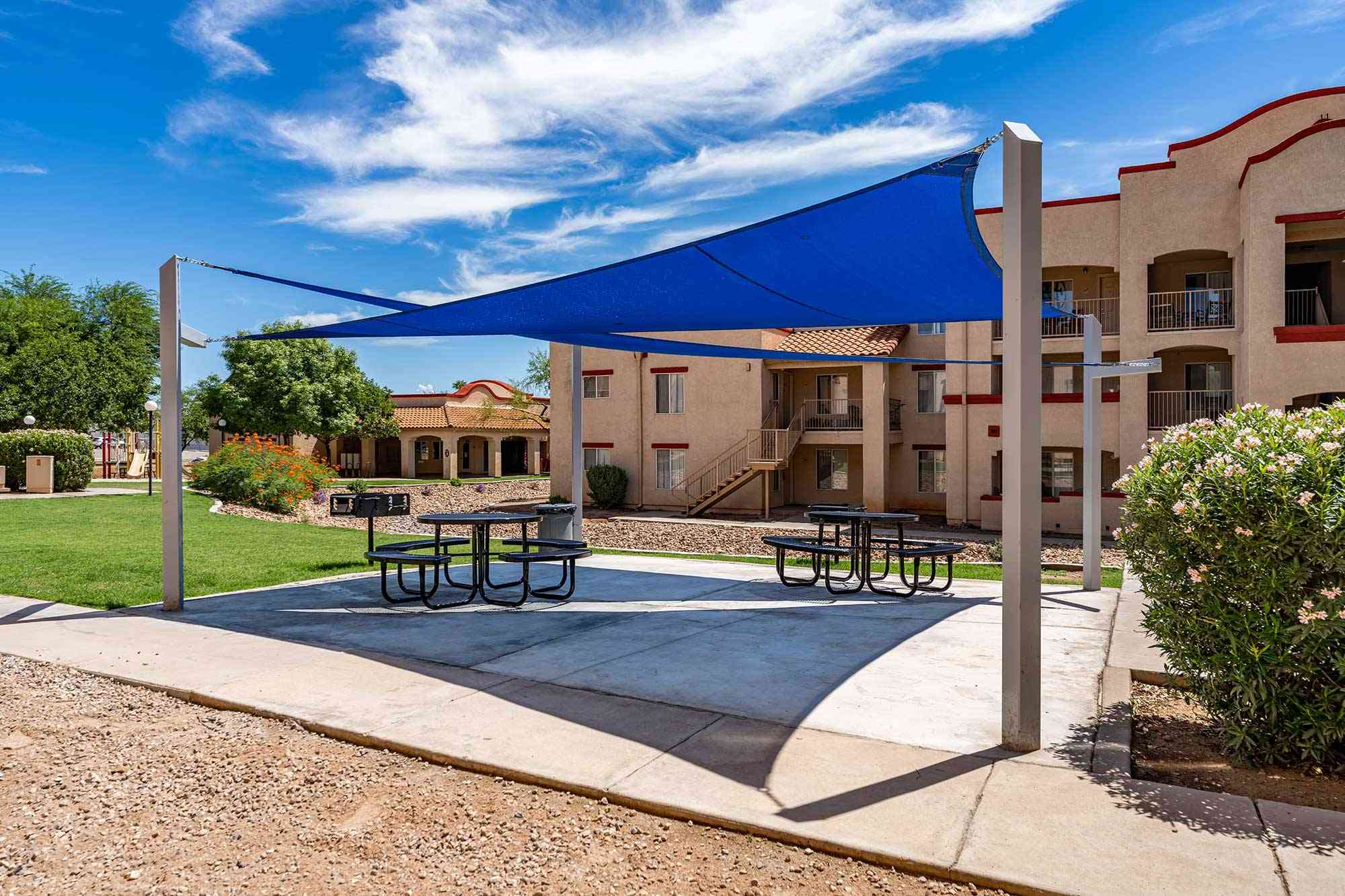 community bbq area closeup
