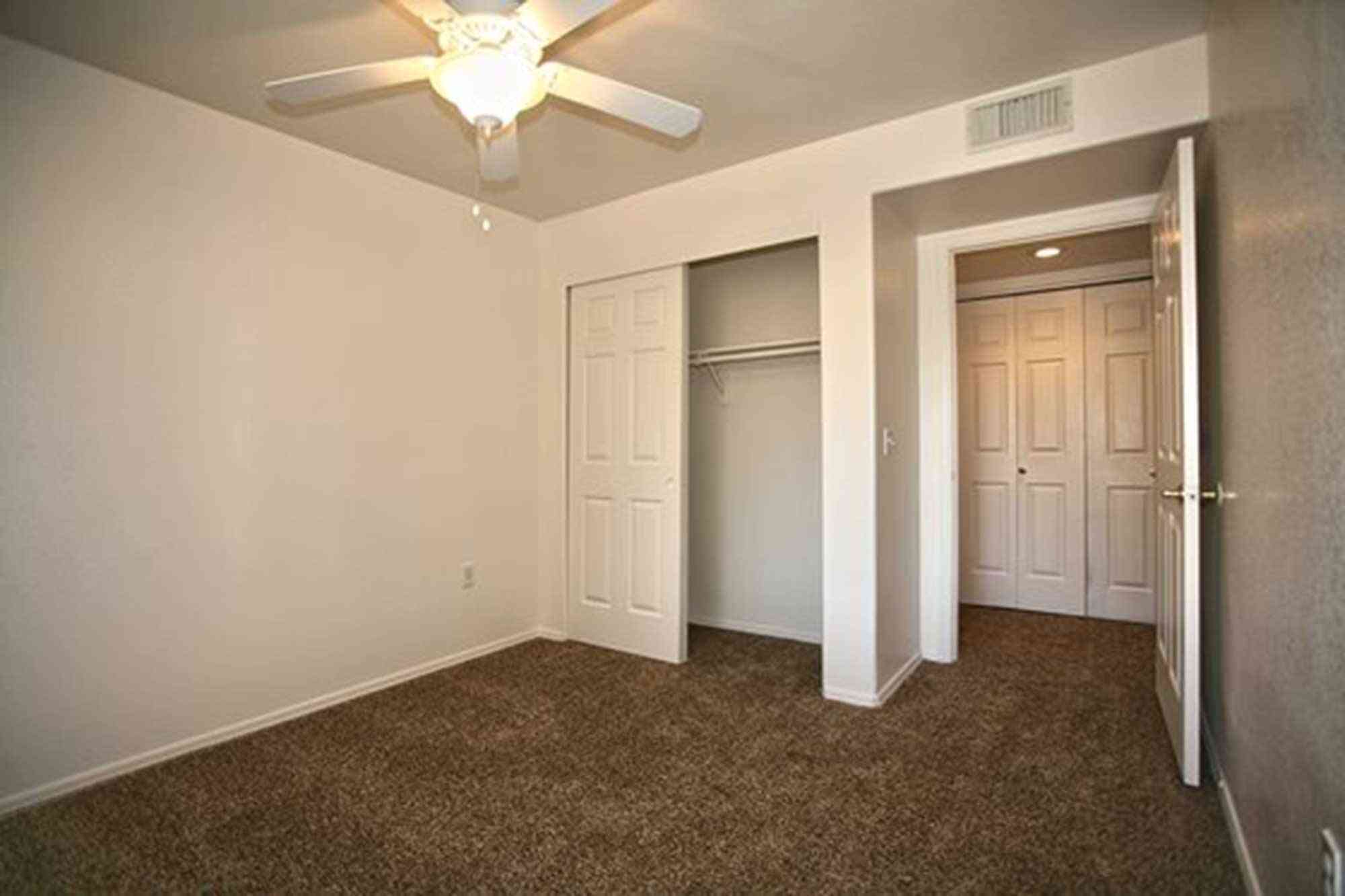 carpeted bedroom sliding closet